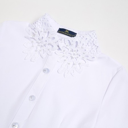 School blouse for girls, white color, height 158 ​​cm-7