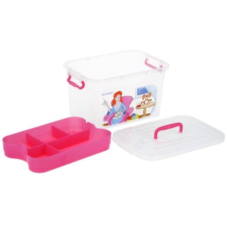 Storage container with a lid and a needlework lid, 10 l, 35 × 23 × 19 cm, color mix-4