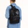 City backpack of artificial leather with lightning, 3 pockets, black color