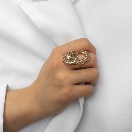Ring Metal "Trend" cheetah, color gold, size 18-3
