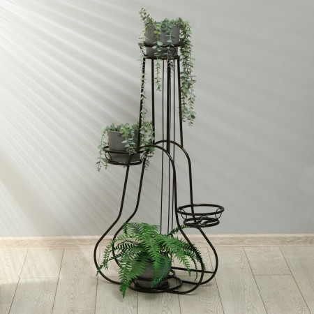 Flower stand, floor, 4 pots, d = 14 cm, bronze, "guitar"-3