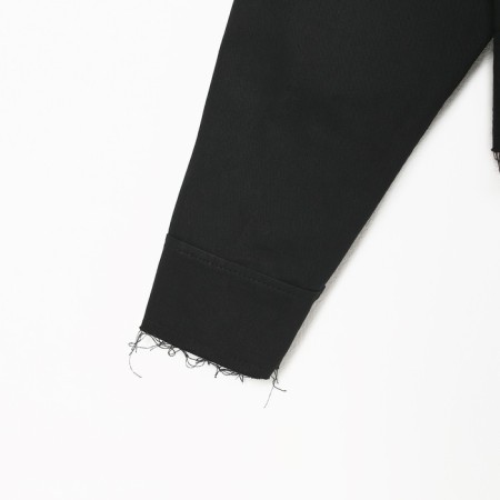 Women's shirt shortened with cuts Mist: Denim R.44, Black-10