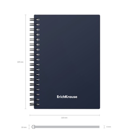 Notebook A6 (120 x 146 mm), 60 sheets in the cage on the crest Erichkrause "Classic", plastic cover, offset unit, white 100%, mix-7