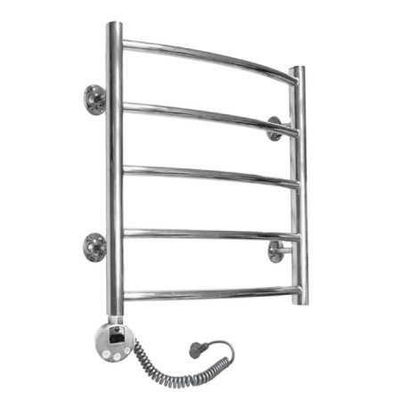 Domoterm electric heated towel rail "Calipso", 500 x 500 mm, 5 crossbars, left, chrome-1