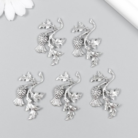 Decor for creativity Metal "District" set 5 pcs silver 2.6x4.6 cm-2