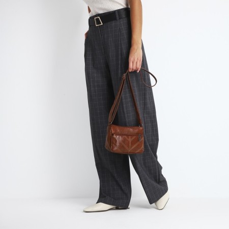 Cross-Bodi Bag on a zipper, brown color-6