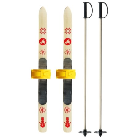 Baby ski kit, 70 cm with mounts and sticks 70 cm long, mix-5