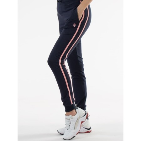 Female trousers, size 44, blue color, pink-1
