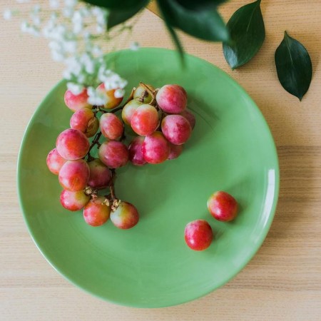Board ceramic dining share "pastel", d = 27 cm, green color-5