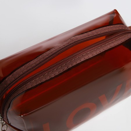 Cosmetic bag with lightning, brown color/transparent-3