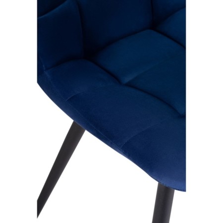 Stool on a metal frame chilli to metal/velor, black/blue 44x50x85 cm-5