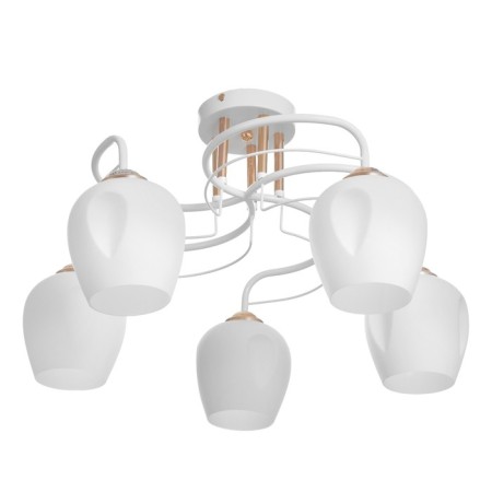 Miley chandelier 5x60W E27 white, gold 45x53x46cm