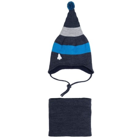 Knitted set for a boy: hat and snood, size 46