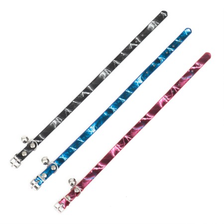 Collar "thunderstorm", artificial leather, 31 x 1 cm, mix of flowers-6