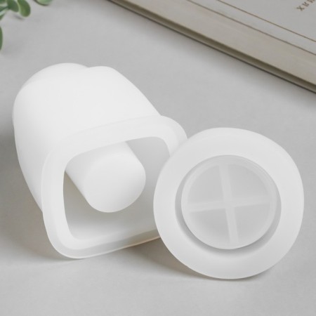 Mold Silicon "Square Bank" with a lid of 7.5x7.5x10.4 cm-3