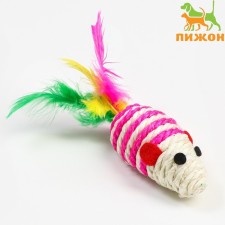 Sizalevaya mouse, 7 cm, pink/white