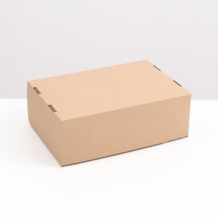 The box is folding, the lid is 24 x 17 x 9 cm, brown