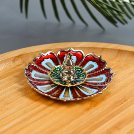 Boward Flower stand "Lotus Flower", 8.8 x 3 cm, enamel Red-blue mix-4