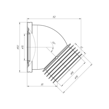 Fan pipe for the toilet "Ani Plast" W4228, 110 mm x 45 °, short-4