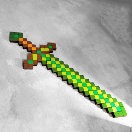 Wooden souvenir "Sword", 19.5x56.5x1.2 cm, pixel, green-1