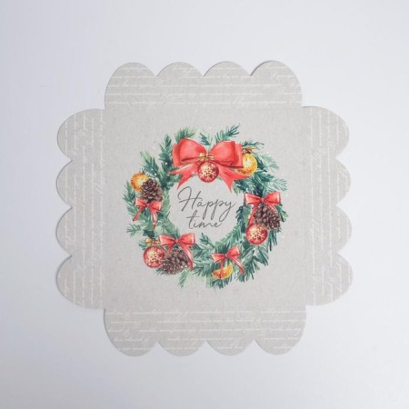 Box for confectionery with PVC lid "Happy Time", 13 x 13 x 3 cm, new year-3