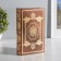Safe-book wood leather golden eyelid 21x13x5 cm