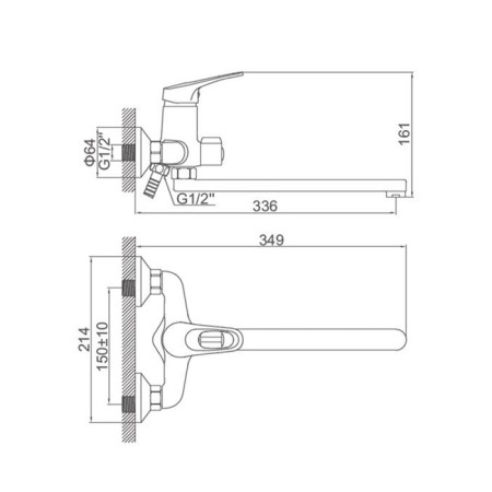 ACCOONA bathtub mixer A87150, single -leaf, chrome-6
