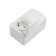 Horizontal block 2 sockets (ceramics) mini ip54 with grounding, o/y, white kranz