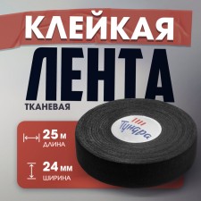 The tape is adhesive tundra, fabric, hockey, black, 300 μm, 24 mm x 25 m 25 m
