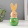 Souvenir Ceramics "Bunny Nevali with stripes" beige green 8.5x8.5x20 cm