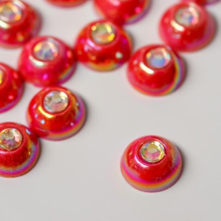 Decor for creativity Plastic "Half -Pesterpoline with Red Strose" set 40 pcs 1x1x0.5 cm