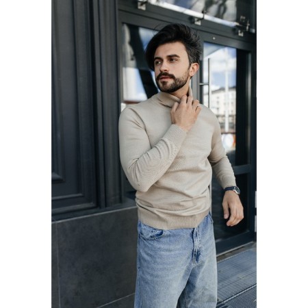 Jumper male ise, size 54, beige color-4