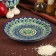 Plate of the Rishtan ceramics "Flowers", 22 cm, blue mix