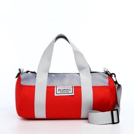 Youth bag with zipper, red color-1