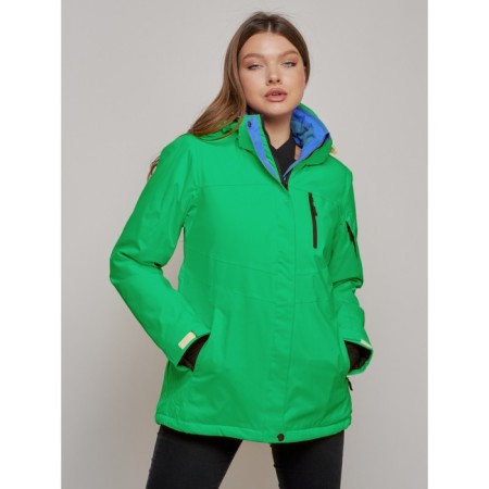 Ski jacket women's winter, size 42, green color-2