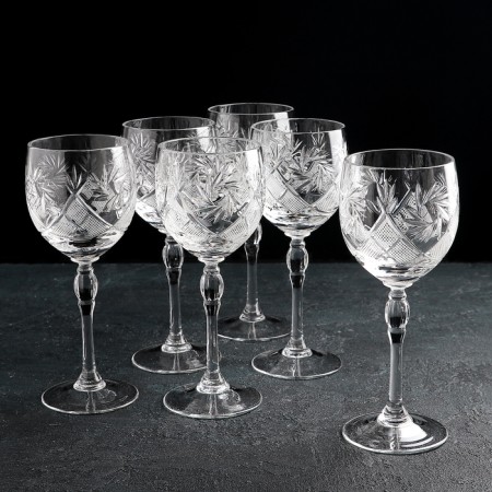 A set of fuepers crystal for the wine "Mill", 250 ml, 6 pcs
