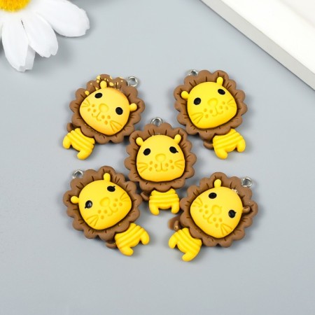 Decor for creativity plastic "Brave lion with a loop" 0.8x2.3x3 cm-2