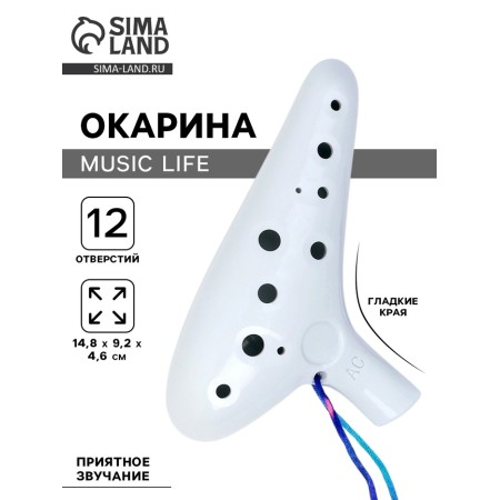 Owarin Music Life 12 holes, white, 14.8 x 9.2 x 4.6 cm
