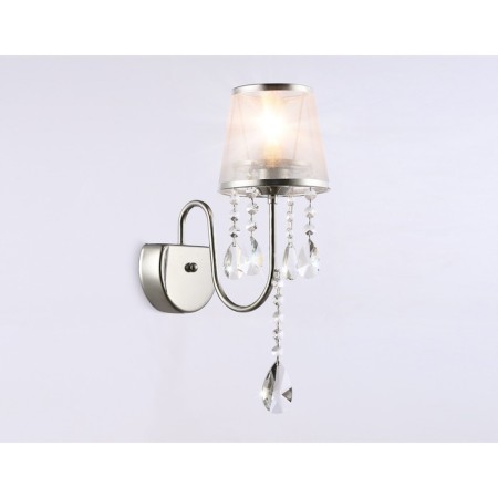 Wall lamp with lampshade and crystal Ambrella Light, Traditional, TR4595, 1HE14, color chromium-5
