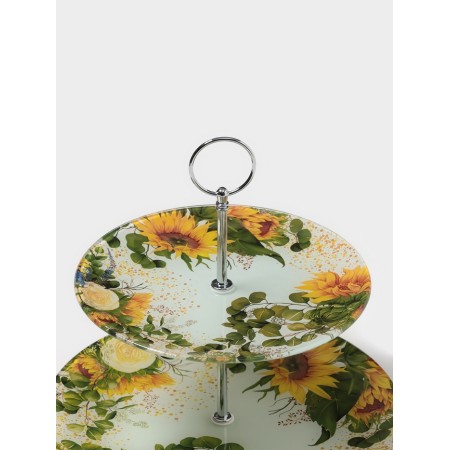 Double -tier -tier shaft “Sunflower”, d = 20/25 cm, h = 24 cm, glass, drawing-1