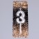Candle in the Cake "European", number "3", 6 cm, silver
