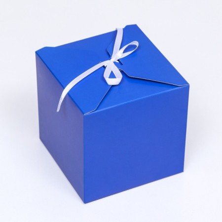 The box is folding, square, blue, 12 x 12 x 12 cm,-1