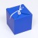 The box is folding, square, blue, 12 x 12 x 12 cm,