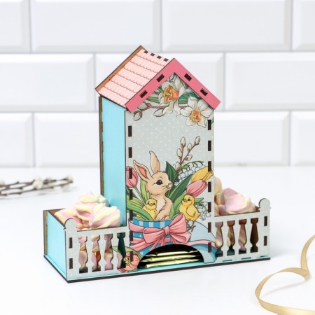 Tea house "Easter", 20 x 20 x 8.6 cm.