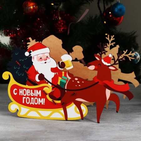Organizer for bottles "Santa Claus in a sleigh"-6