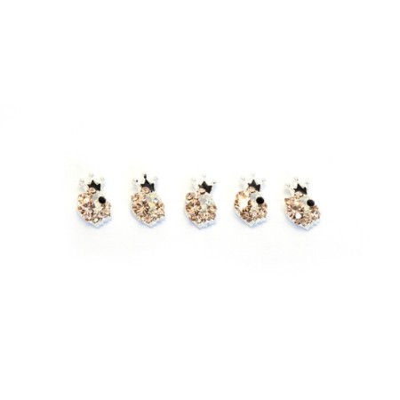 Metal fittings Pole "brooch", with a black crown, 2 pcs