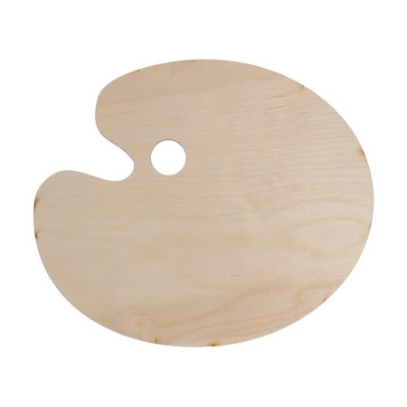 Wooden, Ovalny palette, No. 4, 21 x 24.5 cm, mix-1