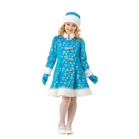 The carnival costume "Snow Maiden", plush, coat, hat, mittens, p. 32, height 128 cm