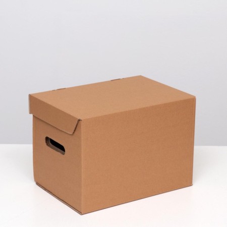 Storage box "A4", brown, 32.5 x 23.5 x 23.5 cm-2