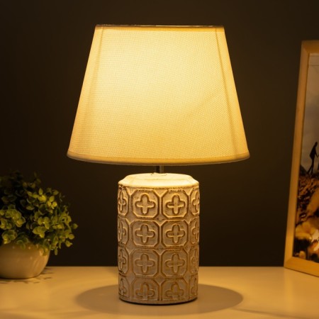 August table lamp E14 40W white-gold 22x22x34 cm Risalux-1